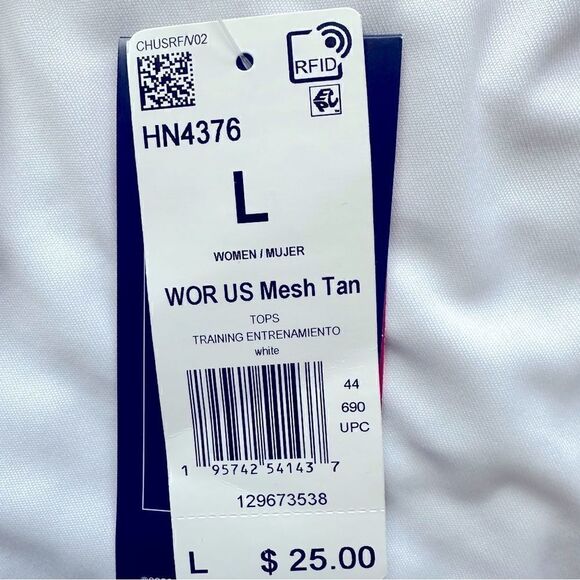 Reebok Women’s Mesh Tan Tank Top White Large - Picture 4 of 4